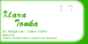 klara tomka business card