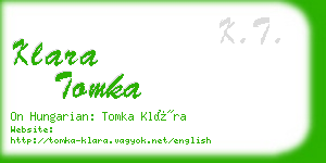 klara tomka business card